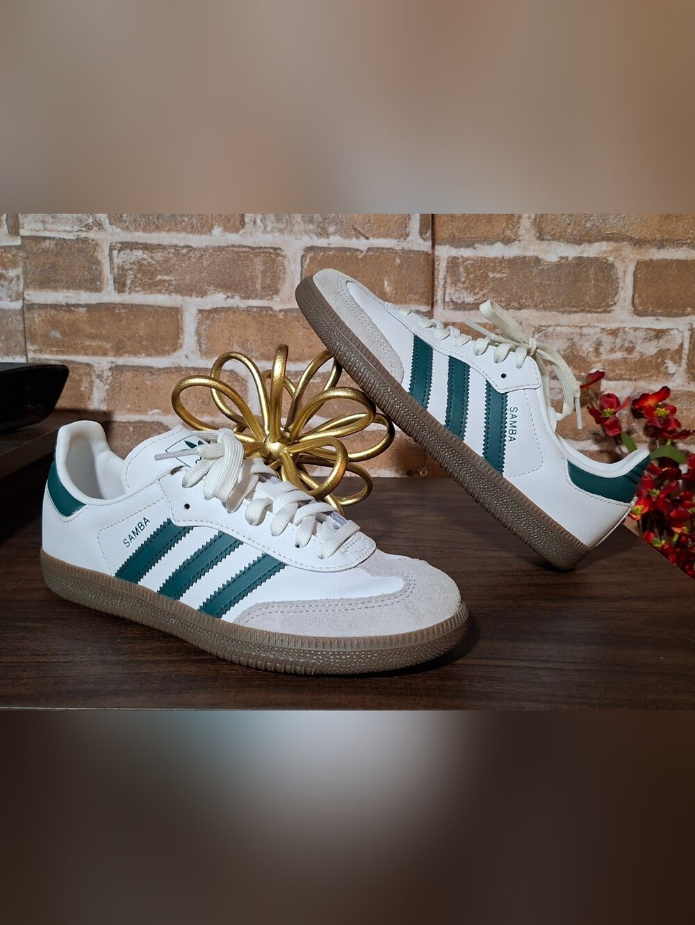 adidas Samba OG White Green Gum JQ2840 Kids Preschool Size US 3